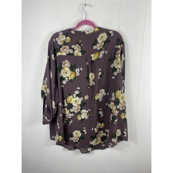 Torrid Harper 3/4 Sleeve Pullover Blouse Floral Purple Cottoagecore Plus Size 4X - Picture 6 of 9